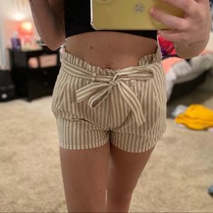 Linen Striped Shorts